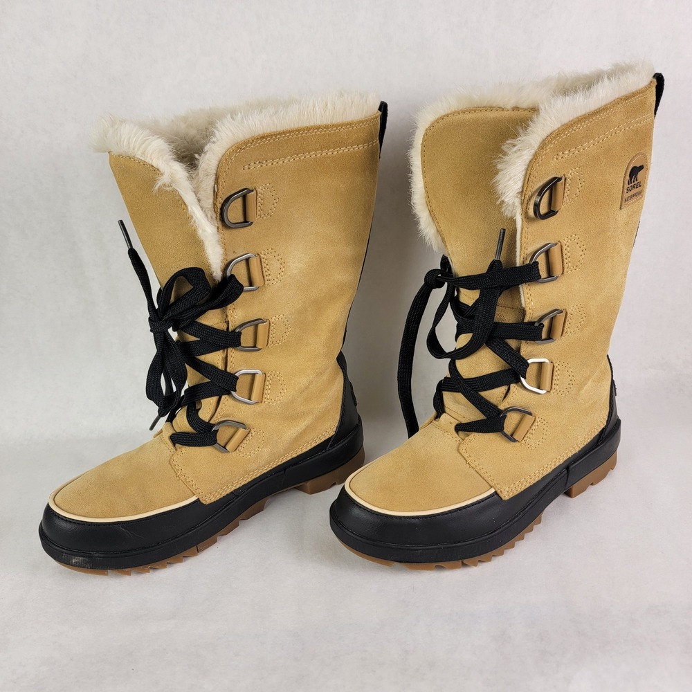 Sorel Tivoli IV Tall Waterproof Winter Boots Tan Black Womens 8.5 Snow Normcore - Picture 4 of 11